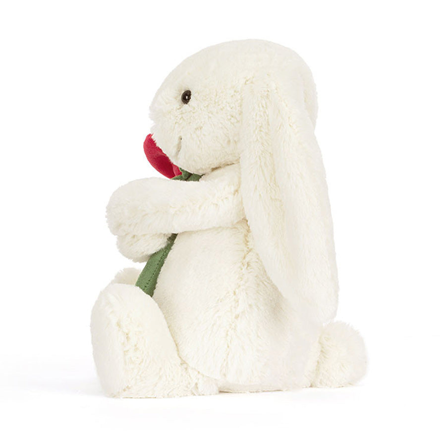 Peluche lapin créme avec rose - Jellycat