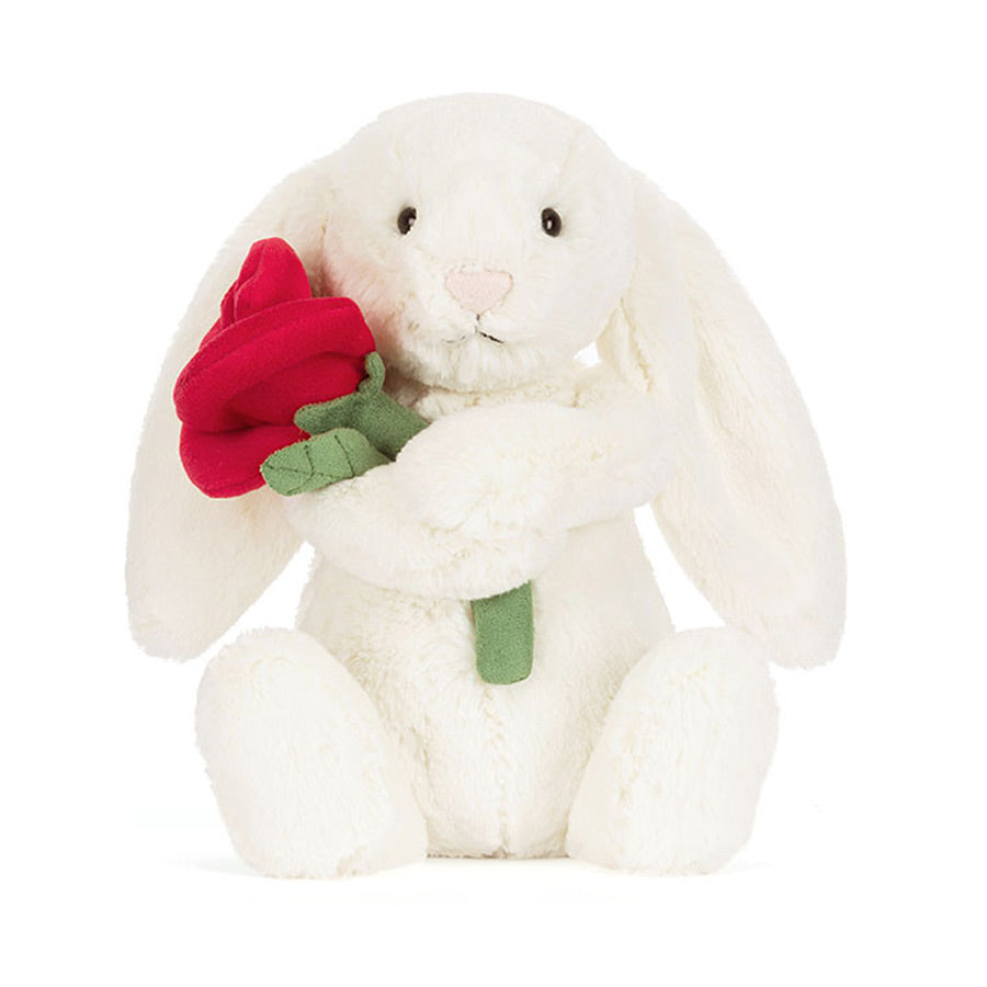 Peluche lapin créme avec rose - Jellycat